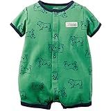 カーターズ（Carter's）男の子用緑x紺リンガーDADDY'S LITTLE HUNKリアルワンちゃんお出かけ用半袖クリーパー (... [並行輸入品]