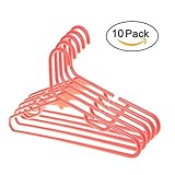 Miyareプラスチック30 cmコートハンガーwith Trouser /スカート服のバー – 赤ちゃん&幼児用、10のセット