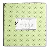 SwaddleDesigns Ultimate Receiving Blanket, Brown Polka Dots, Lime by SwaddleDesigns [並行輸入品]