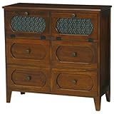 木製チェスト　80幅3段6杯　ダークブラウン色　MCH-5186BR