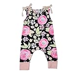 PER　ベビー　ロンパース カバーオール ジャンプスーツ　袖なし　綿100% 花柄　女の子　幼児 ファッション (XL)