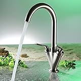 Wellbeingjp　キッチン水栓 混合水栓　シングルレバー　キッチン用混合栓　2ハンドル　キッチン 水栓 シングルレバー　混合水栓 混合栓　蛇口　シングル (ヘアライン)