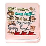 CafePress – ソフトCorgi – スーパーソフトベビー毛布、新生児おくるみ ピンク 07763556896832E