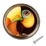 F Fityle かわいい　オウム　パターン　　引き出し　プルノブ　ハンドル　取っ手　 - 01