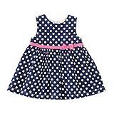 ベビー服 子供 ドレス ベビー ノースリーブ ワンピース 水玉 ドット 柄 女の子 チュニック リボン 蝶結び 付き ガールズ キッズ 可愛い フレア スカート エレガント フォーマル (80cm, 