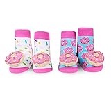 【日本正規品】 ワドル (WADDLE) ラトルソックス ドーナッツ ピンク/ブルー2足セット 100620
