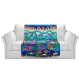 ブランケットウルトラソフトFuzzy 4サイズ！DIANOCHEデザインからby Dora Ficher Little Houses by the SeaホームDecor Unique Designe