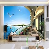 lhdlily 3dバルコニーSea View部屋ホーム装飾壁紙リビングルームベッドルームオフィス壁画背景壁 LHDLily-561616981-15753