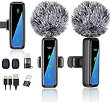 ピンマイク スマホ マイク 【2025年新型ノイズ低減 超強信号】 iPhone/Android/カメラ対応 2人同時使用 伝送距離300m ノイズ軽減 音画同期 3.5mm対応 超ミニ クリップ式 プラグ＆プレイ APP不要 9時間連続使用 360°回転可 クリップ式 Vlog撮影/動画配信/生放送/防風毛ヘッド2個付き/ASMR/TikTok用