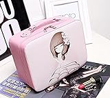 lychee メイクボックス 化粧箱 鏡付き 大容量 プロ用 多機能収納ケース(Lサイズ) (ピンク)