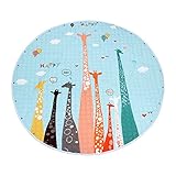 Signstek　玩具収納マット　プレイマット　らくらく片付け　ふわふわ綿製　直径150cm　玩具収納マット＆カーペット (水色)