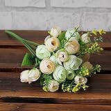auwerプレミアム田園スタイル人工花シミュレーションRealラテックスタッチ花束スプリングエミュレーション人工シミュレーションFloral Arrangementsブライダルホーム装飾ウェディングパ