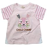 《初夏盛夏対応》 CHILD CHAMP(チャイルド チャンプ) スラブ天竺袖ボーダーウサギTシャツ 110cm/P NO.C-86182104