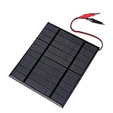 MOHOO ミニ ソーラーパネル 単結晶 太陽光パネル 太陽電池エポキシ 太陽電池パネル ? DIYバッテリーチャージャーキット バッテリ電源130x150mm用 2.5W 5V 500mAh ワニ口