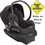 Maxi-Cosi Mico Infant Car Seat w/Baby on Board Sign - Total Black by Maxi-Cosi