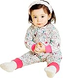 HONEYBLOSSOM 可愛い 総柄 フーディ― カバーオール 女の子 花柄 ベビー服 ギフト m201 pink-80