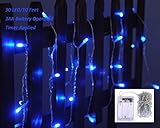 30 Counts LED Mini String Lights. Blue Color. Best Gift for Decoration. Battery Operated [並行輸入品]