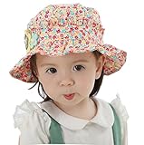 LAZA ベビー ハット 帽子 紫外線　uvカット つば付き　女の子用カラー：ピンク　レッド　ブルー　黄色 (ピンク)
