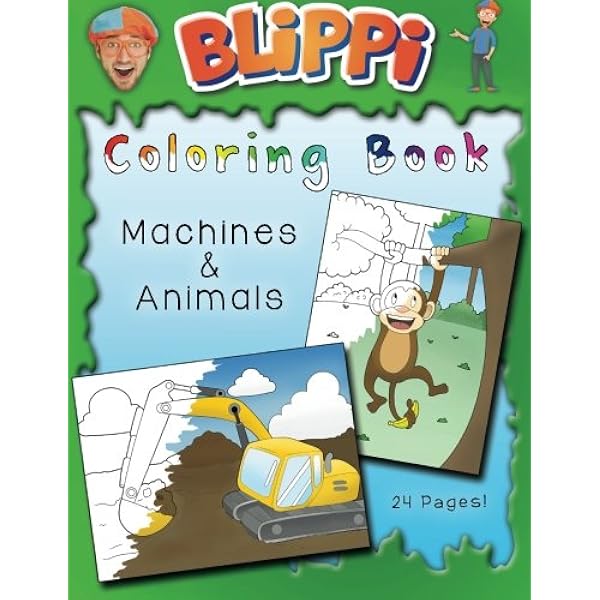 Blippi Coloring Book Animals Machines John Stevin Blippi Amazon Com Au Books