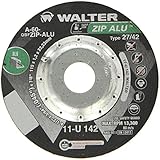 Walter ZIP Alu Fast and Free Cutoff Wheel, Type 27, Round Hole, Aluminum Oxide, 4-1/2" Diameter, 3/6