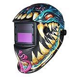 KKmoon 工業用 溶接ヘルメット 太陽光発電 自動化溶接ヘルメット 調整可能 ヘッドバンド付き TIG MIG