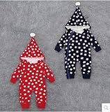 秋冬 ベビー赤ちゃん　新生児連体服　長袖カバーオール+帽 レッド　　80-90-90-95各一枚ずつひとつセット 5787q 2番【4点】