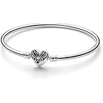Amazon | PANDORA スターリングシルバーバングル ハートクラスプ