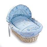 Clair de Lune Ahoy Natural Wicker Moses Basket