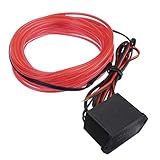 ELワイヤー，SODIAL(R) 3メートル ELケーブルDC 12Vフレキシブルネオンライト（クリスマスパーティー用）パーティーハロウィンコスチュームディスプレイ（ピンク）