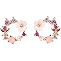 [AXLUCE] イヤリング レディース 花 桜 さくら フェイクピアス ピアス風 ノンホールピアス