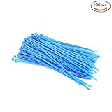 Pasow 100pcs Plastic Nylon Zip Cable Ties Self Locking - 8 inch 18lbs (Blue) [並行輸入品]
