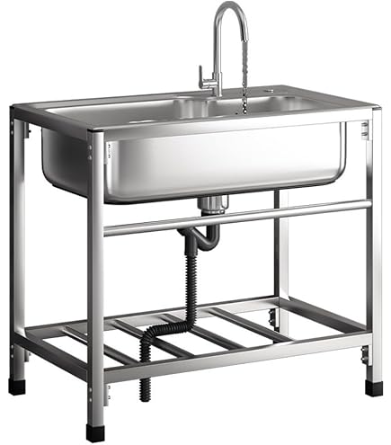 Amazon.co.jp: シンクアウトドア流し台304ステンレス製 混合水栓付き