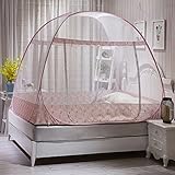 kqcnifvnklm Mongolian Mosquito Net寮、折りたたみ式ベッドキャノピーPortable Folding Mosquito NetテントFreestandベッド1 2開口部