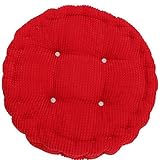 Prawey（TM） 1個36 * 38センチメートルラウンドシェイプタータンチェックチェアパッドクッション厚いソフト洗えるコットンカラフルなホームインテリアフロアマット672712