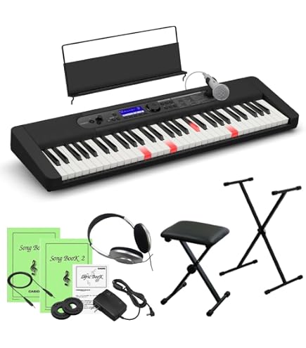 Amazon | カシオ キーボード LK-540 WE ホワイト テーブル型スタンド