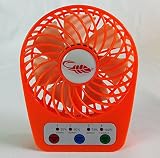 ポータブル扇風機・ミニ扇風機・携帯用扇風機・ 軽量ワンタッチ・USB充電式 本体色：オレンジ色 / Orennji
