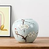 陶磁器の手描きの大きい花瓶 家居には装飾品がドアベル中国風水墨画靑磁花瓶 梅の花