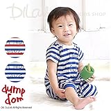 (ダンプドム) dumpdomボーダー２ＷＡＹオール/夏 ベビー F(50～70cm) レッド