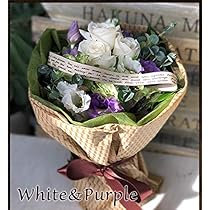 Amazon 花束 花 ブーケ フラワーギフト そのまま飾れる 花束 誕生日 花 花束 母の日 置くだけブーケ 花瓶不要の花束 そのまま飾れるブーケ 水かえ不要 選べる６色 誕生日 プレゼント 還暦祝い 退職祝い 送別会 お祝い お誕生日 結婚記念日 ホワイト パープル 花束