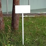 花壇用ラベル 50型（白）　5枚セット [8.5×16.5cm、長さ50cm　学校・公園・緑地に]
