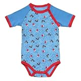 デンマークの子供服ブランドＦＩＸＯＮＩ Bugs 半袖 ブルー ボディスーツ 綿１００％ 92ｃｍ