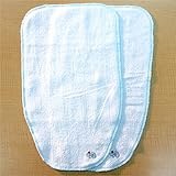 タオル 汗取りパッド ２枚組(ゾウ）　サックス　綿100％　日本製