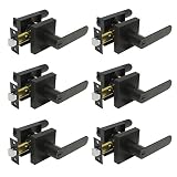 Probrico SquareドアレバードアロックハンドルHandleset Locksetドアノブセキュリティキー設定エントリキーレスプライバシーPassage dummmy ;ブラックavaila