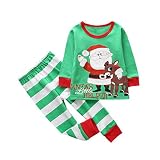 2017ホットセール、yang-yi秋冬幼児用キッズ赤ちゃん女の子男の子クリスマス鹿服装Tシャツトップス+パンツセット 90cm/24M ブラック