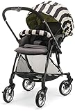 ピジョン ランフィ Runfee オート4輪機能 ハイシート両対面式ベビーカー モノクロストライプ