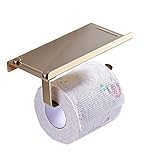 WINCSE Store ピカピカ輝き金色　壁掛けトイレットペーパー　スマホ置き　多機能　ステンレス製紙巻器　ゴールデン　高級　お洒落