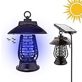A-SZCXTOP電撃殺虫灯 UV光源吸引式殺虫器　虫取りライト 捕虫機 　LEDソーラー 　自動点灯式光センサーライト 多機能 　置き型灯篭タイプ　掛け殺虫灯　持ち運びに便利