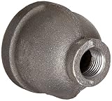Anvil 8700134102, Malleable Iron Pipe Fitting, Reducer Coupling, 1/2" x 1/8" NPT Female, Black Finis