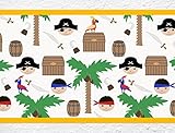i-love-wandtattoo b-10037保育園壁デカールBorder " Pirates "の子の部屋ステッカーBoy Girl Baby Height: 5.91"; Width: 196