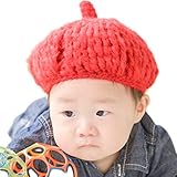 (カジュアルボックス)CasualBox ベビー Mohair マッシュルーム ニット ベレー帽 フリーサイズ 赤ちゃん 出産祝い Chamr チャーム(レッド)